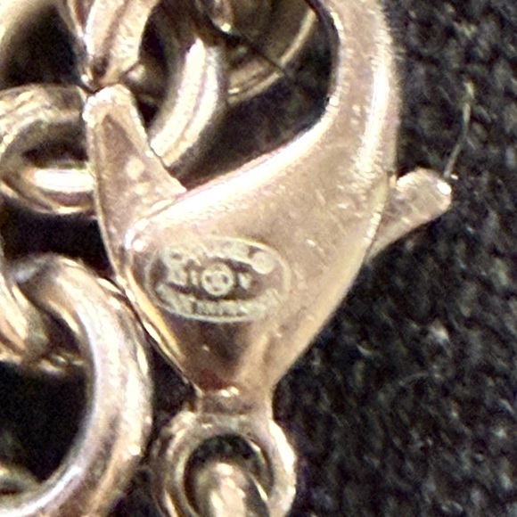 CHANEL Authentic Pearly Silver Classic 5 CC Logo Necklace - Picture 10 of 14